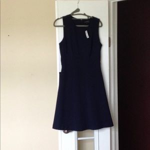 Navy blue lined sleeveless dress